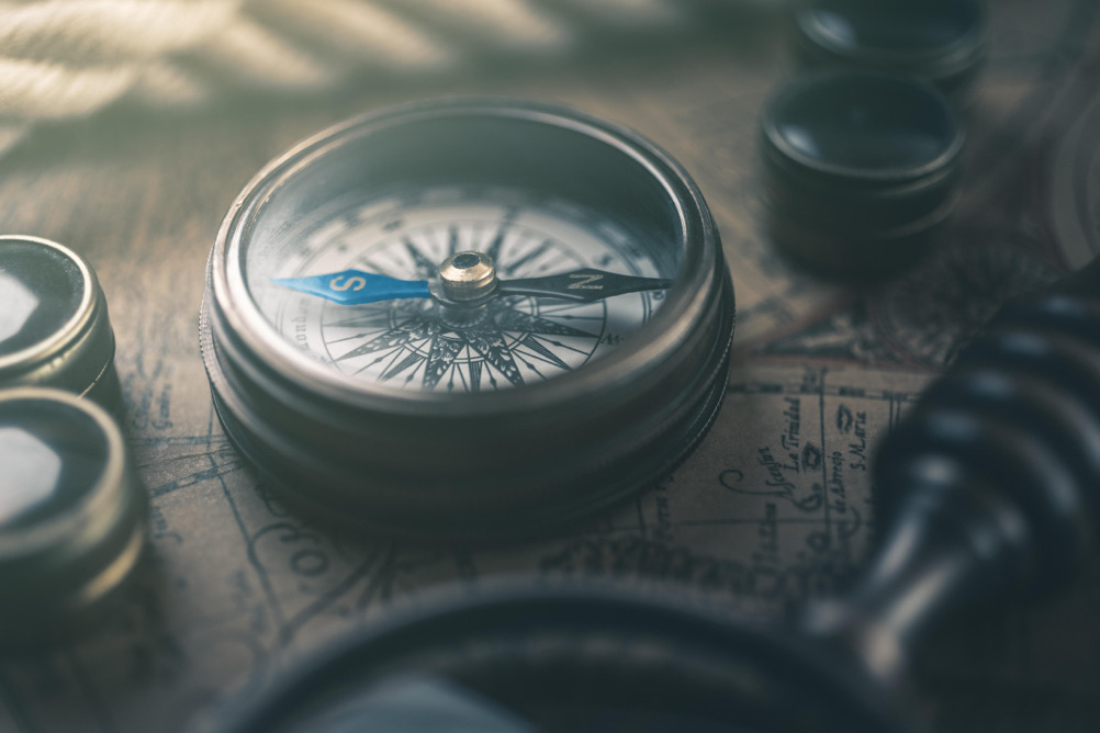 Photo of a compass